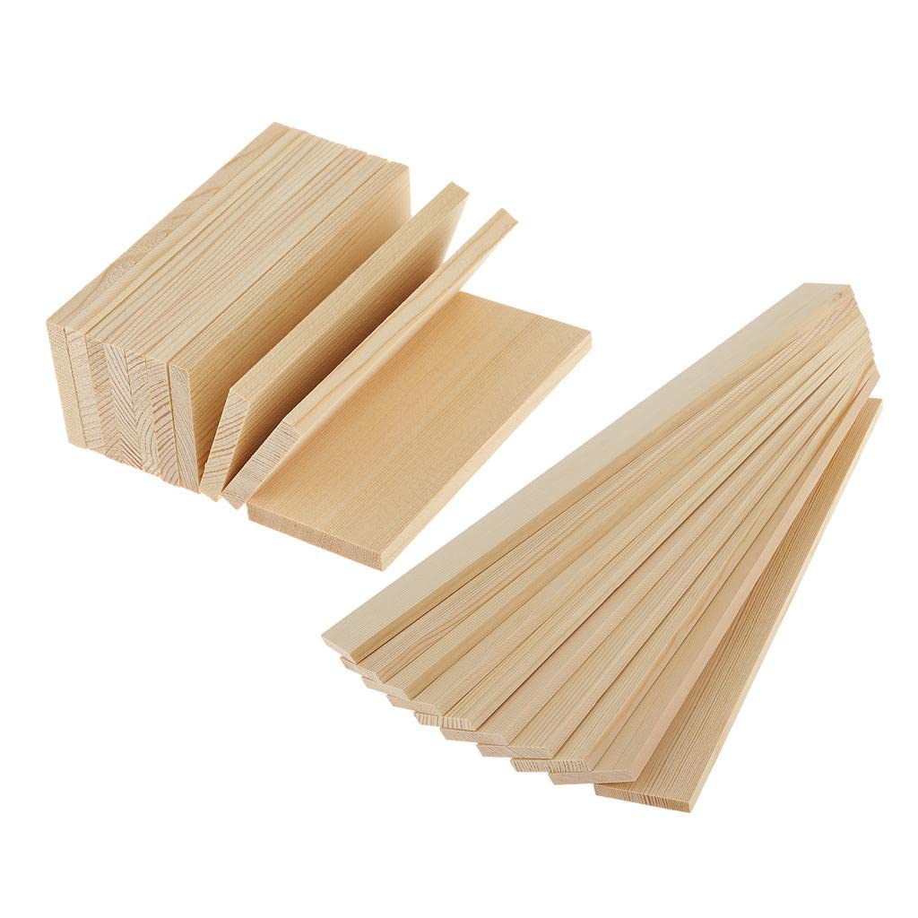 MagiDeal 20 Pieces Natural Wooden Shape Wood Board Panels for Modelling Crafts Making Supplies — image 1