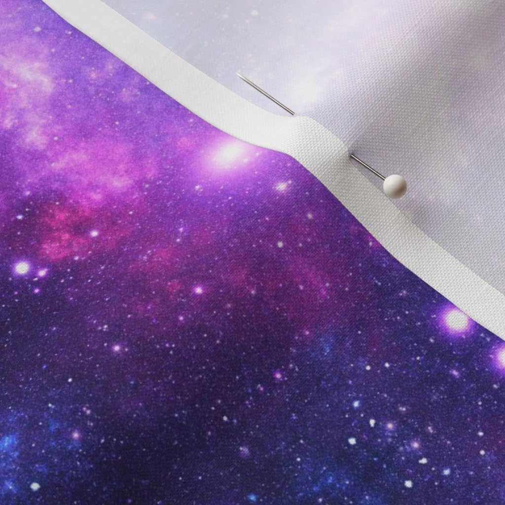 Spoonflower Fabric - Purple Space Stars Science Galaxy Nebula Astronomy Universe Cosmos Printed on Petal Signature Cotton Fabric by The Yard - Sewing Quilting Apparel Crafts Decor