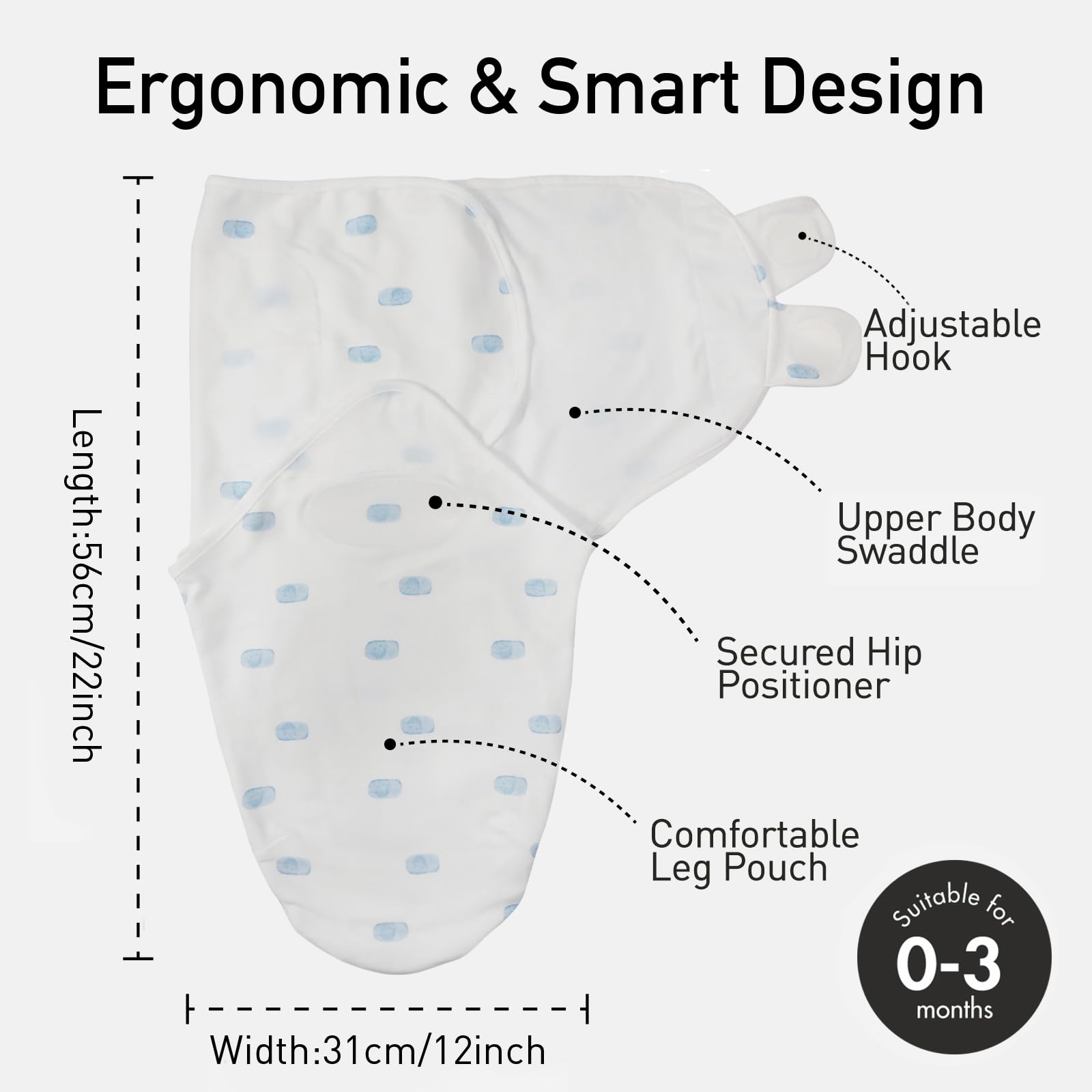 GLLQUEN BABY Baby Swaddle Wraps for 0-3 Months Newborn,Oeko-tex100,100% Breathable Organic Cotton Fabric Swadding Blankets,3 Pack(Dinosaur Land) - Image 3