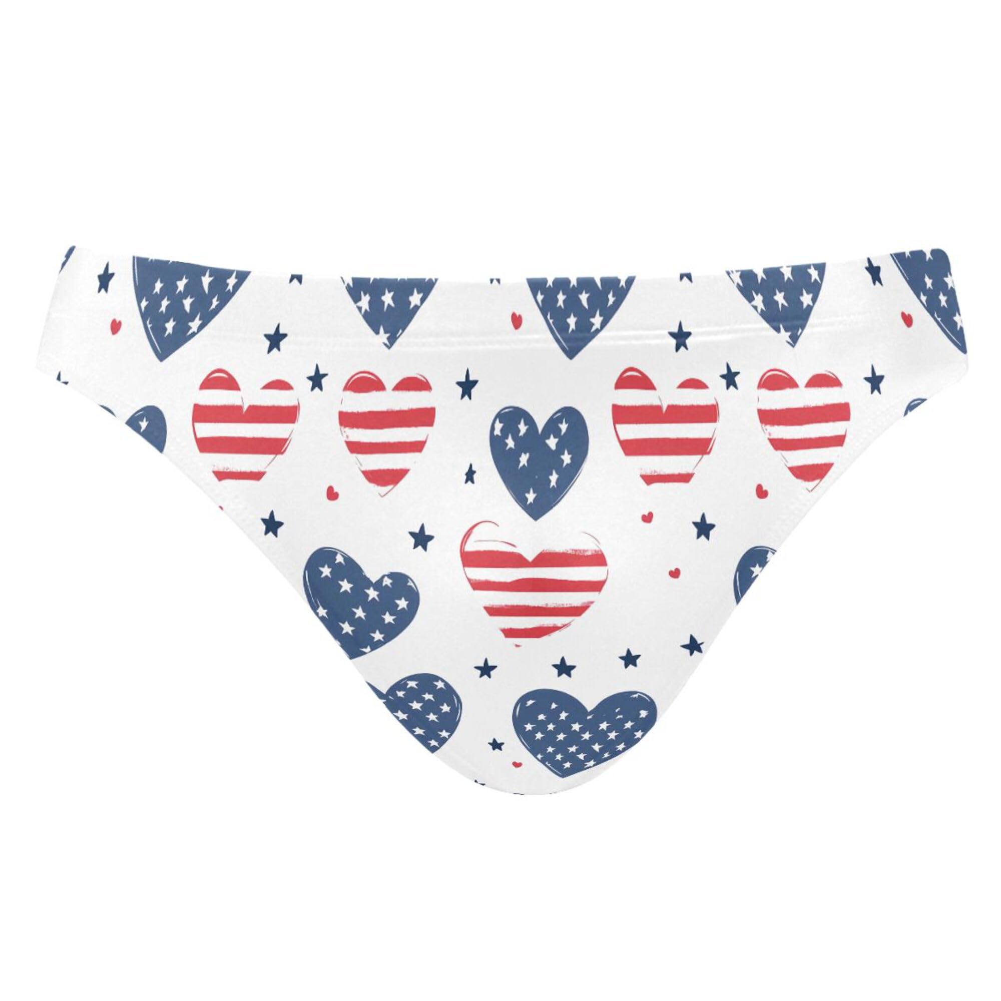 Men's Swim Briefs July 4th Independence Day Heart Swimsuit Beach Swimwear Bikini M B0404588
