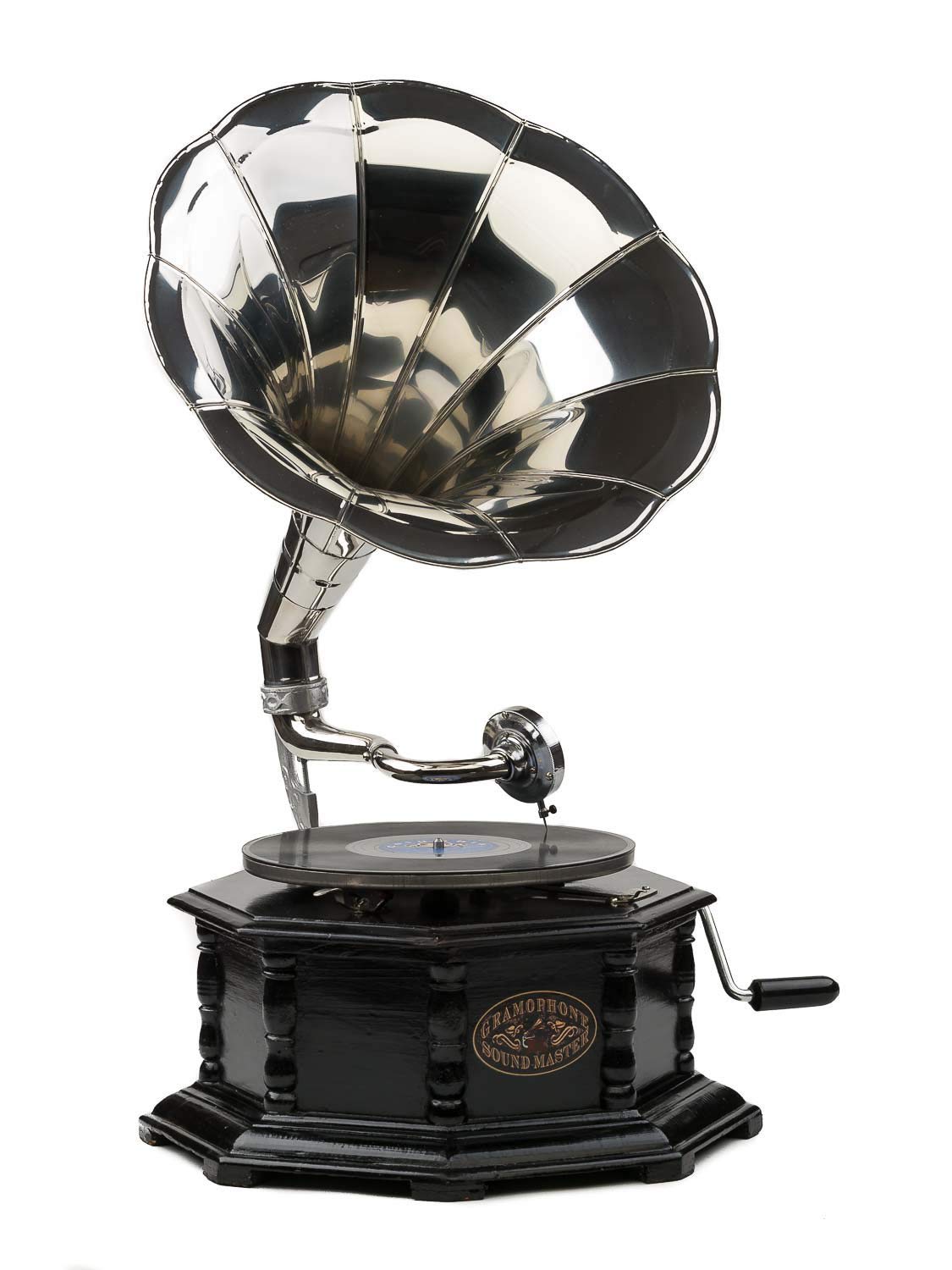 Grammophon Holz für Schellackplatten Trichtergrammophon Grammophone antik Stil
