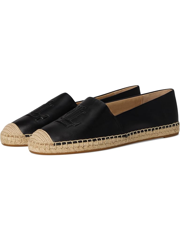Black Lauren Ralph Lauren Cameryn Nappa Leather Espadrille