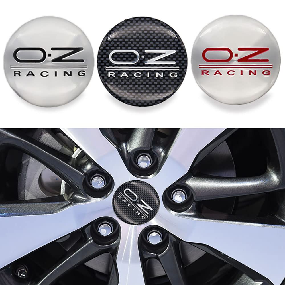 Adesivi Centro Ruota In Metallo - Set Da 8 Pezzi, Rosso E Nero, Diametro 56,5 Mm, Decorazione Per Auto E Moto