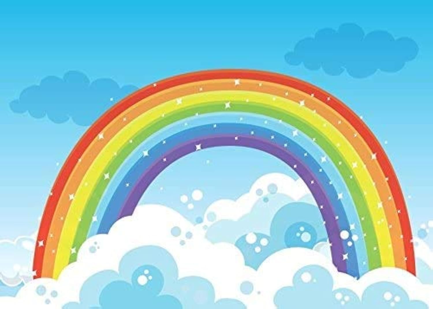 Leyiyi 5x4ft Photography Backdrop Rainbow Background Baby Baptism Baby Shower Starry Sky Cloud Skyline Vlogger Cake Table Kids Happy Birthday Summer