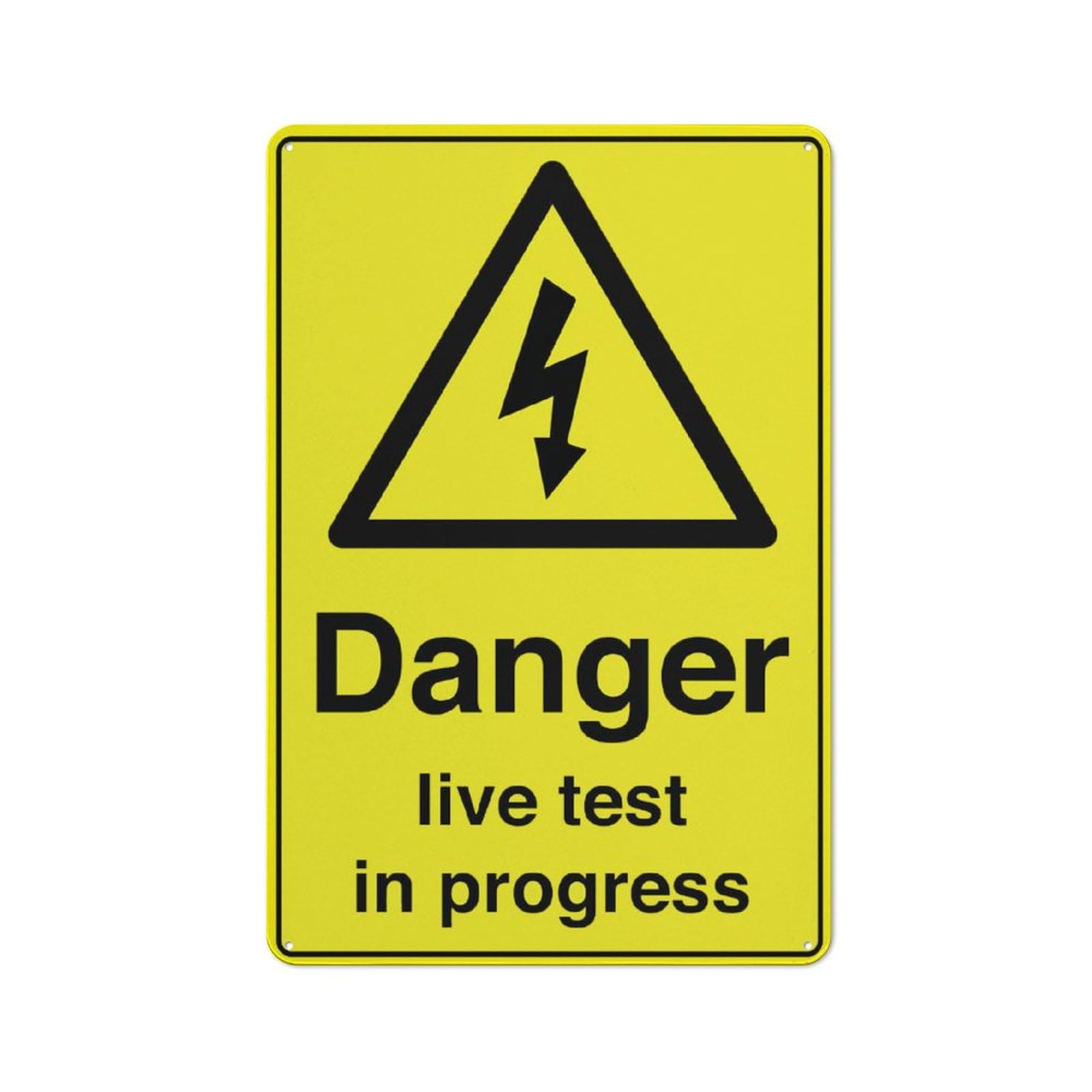 Danger - Live Test In Progress Sign, 8x12 Inch Outdoor Metal Sign for Business, Workplace, Office, Home, Garden