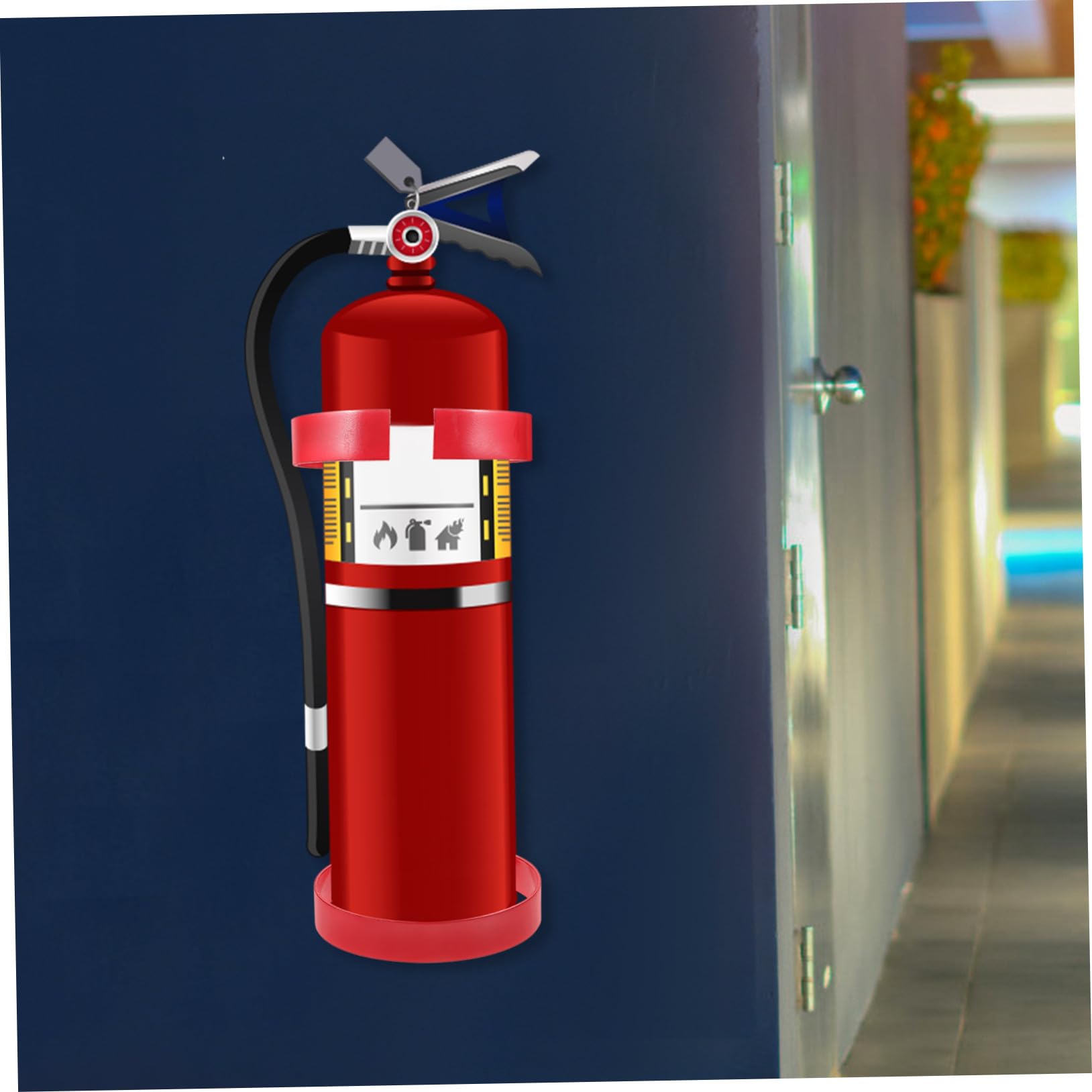 Kisangel Soporte Metálico de Montaje en Pared para Extintor de Incendios 5-6kg de Hierro Rojo, Resistente y Fácil de Instalar para Vehículos y Coches