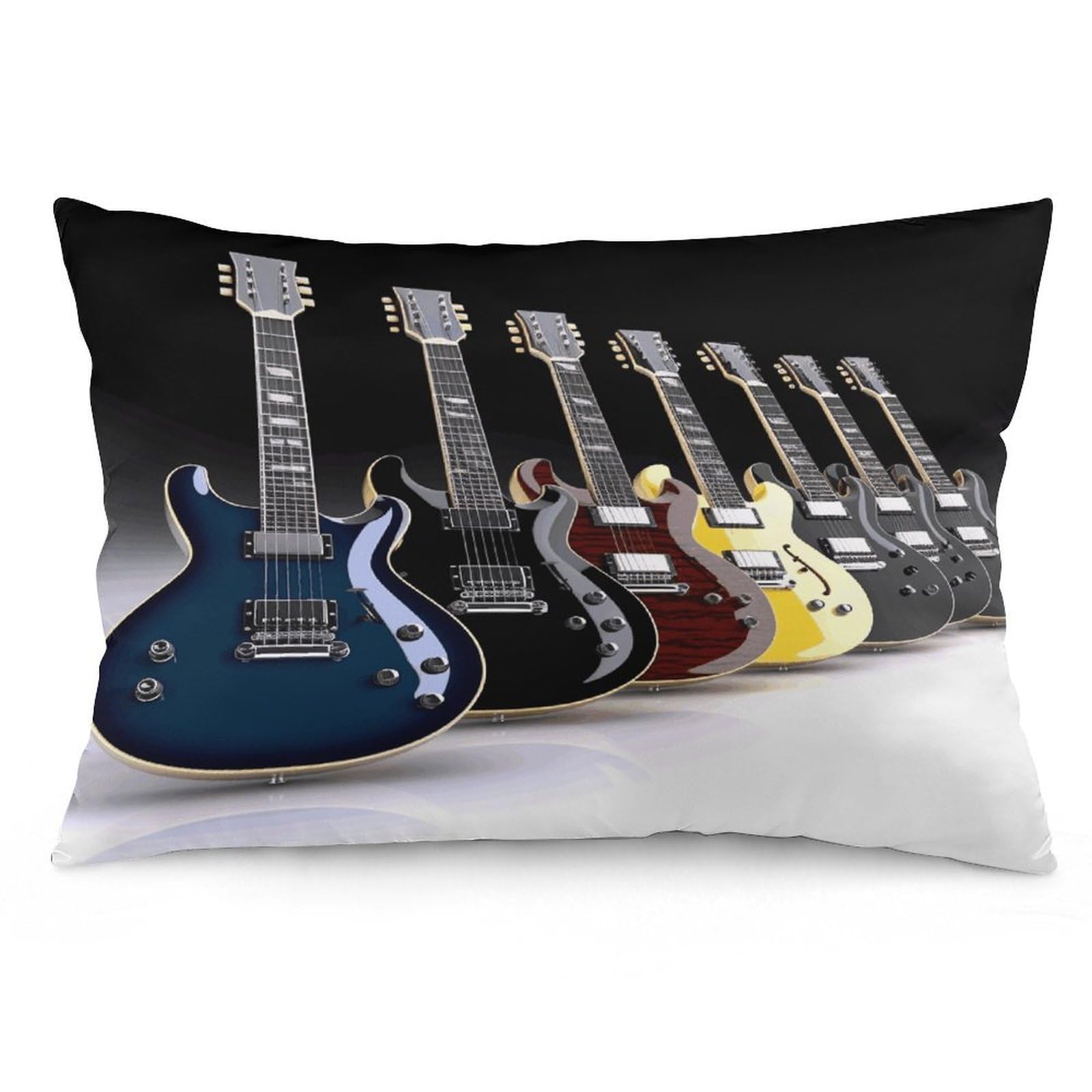 Electric Guitar Throw Pillow Cover Soft Lumbar Pillow Covers with Zipper Breathable Rectangular Cushion Case Polyester Pillow Case Decorative Body Pillow Cover for Couch Bed