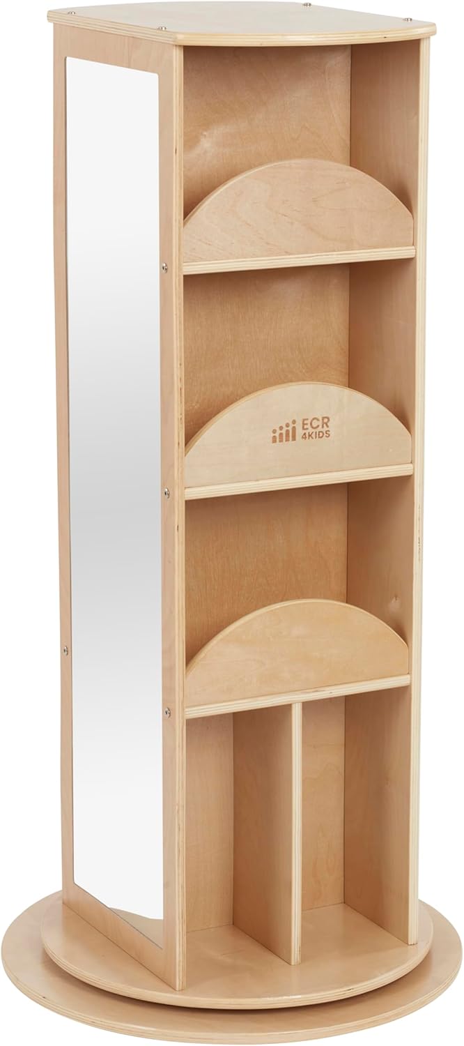 ECR4Kids Rotating Dress-Up Carousel, Costume Organizer, Natural
