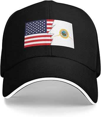 Flag of Rialto, California and America Baseball Cap Sandwich Brim Hats for Men Women Adjustable Caps