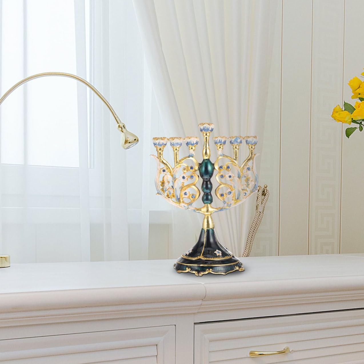 Candelabro de 7 Brazos de Aleación Estilo Vintage para Hogar