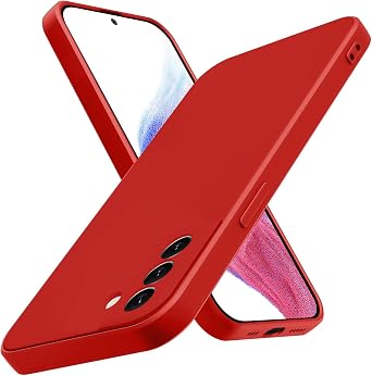 for Samsung Galaxy S22 Case,Silky Touch Liquid Red