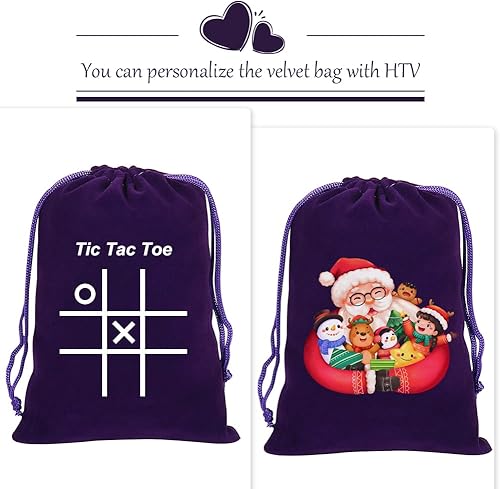 Miniatura 5 de HRX Package 20 bolsas de terciopelo, bolsas de regalo de tela morada de 5 x 7 pulgadas, bolsas con cordón para adornos de dados y joyas