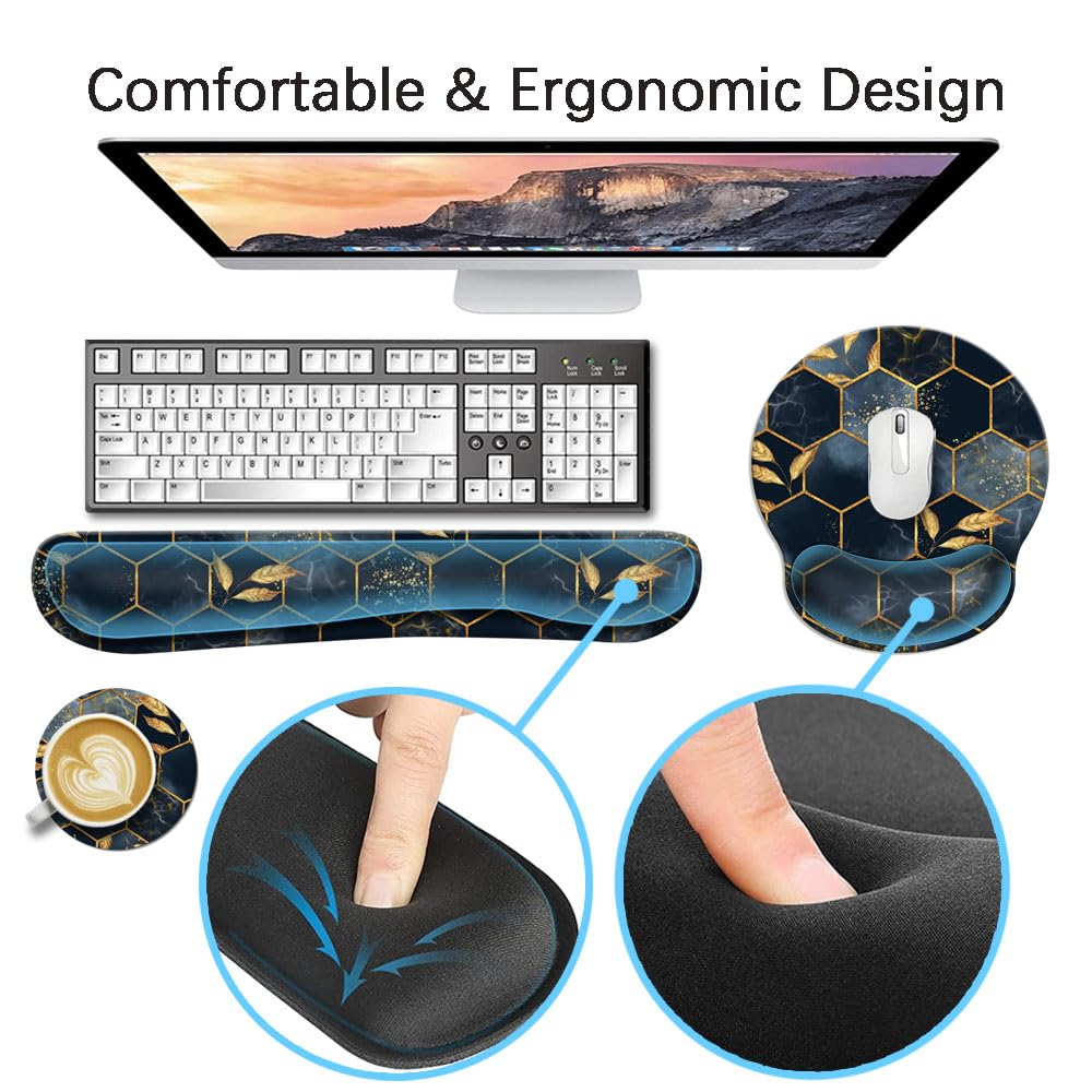 Poggiapolsi per Tastiera E Mouse con Memory Foam per Una