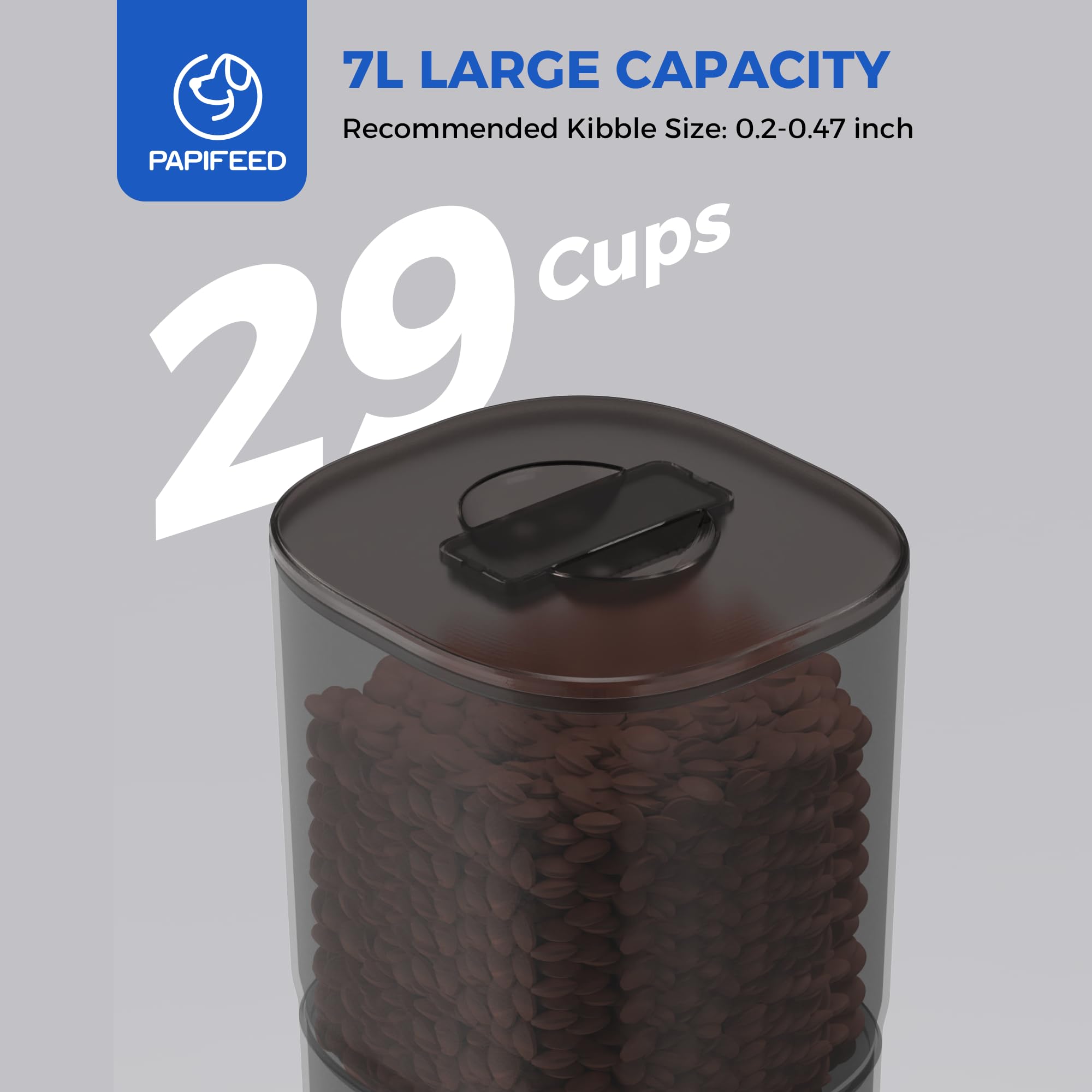 PAPIFEED Automatic Cat Feeder for 2 Cats, 7L Large Capacity Food Dispenser for Multiple Pets, Timed Cat Feeder for Dry Food, Detachable for Easy Cleaning, Up to 12 Portions 6 Meals Per Day - Black - image 5