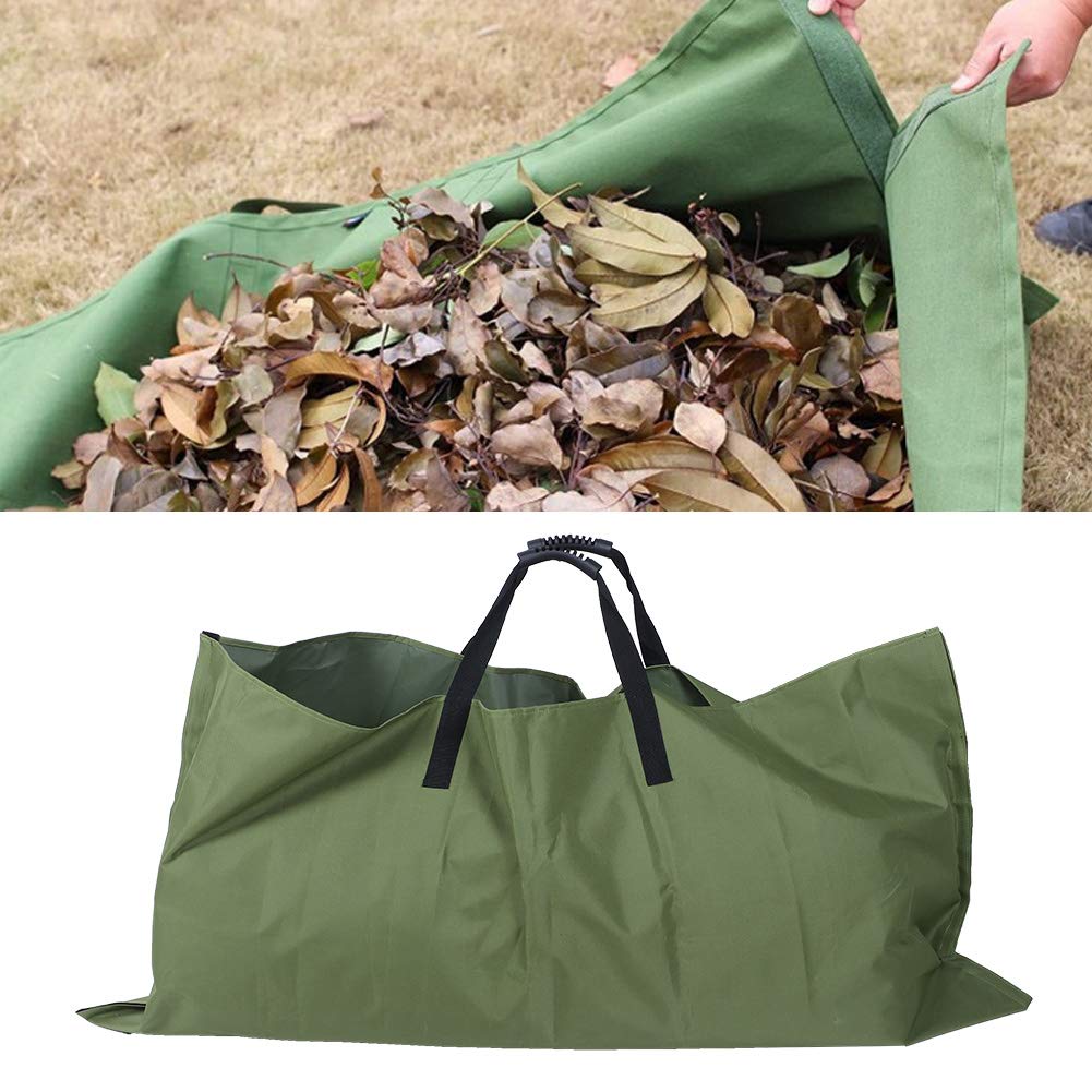 Bfydoaa Defult 2 In 1 Leaf Tarp Yard Waste Bag - 4.7Ft Reusable Oxford Garden Lawn Trash Bags With Handles For Collecting Leaves