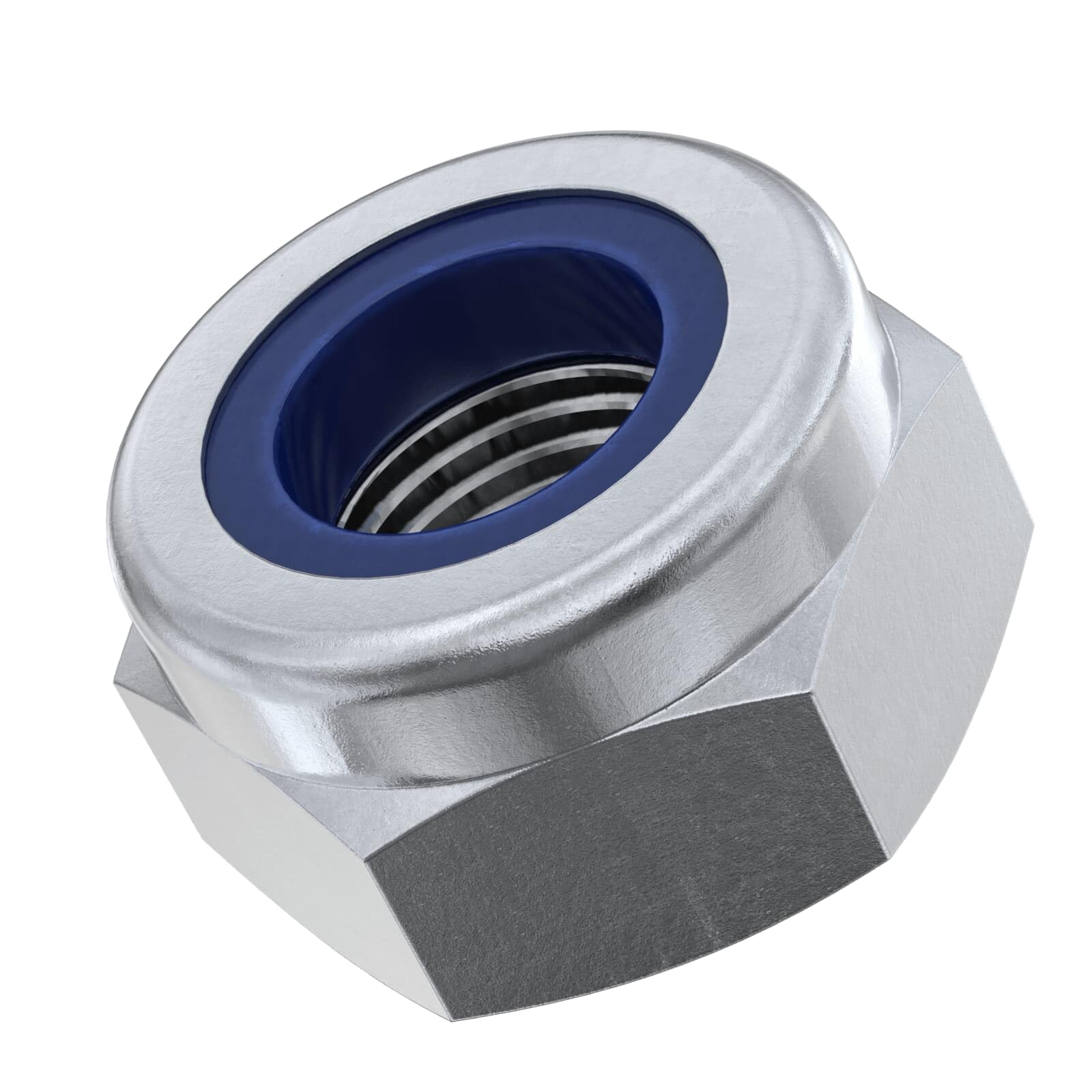 Accu - M8 Hexagon Nylon Locking Nuts (DIN 985) - Marine Stainless Steel (A4-80) (Pack of 20)