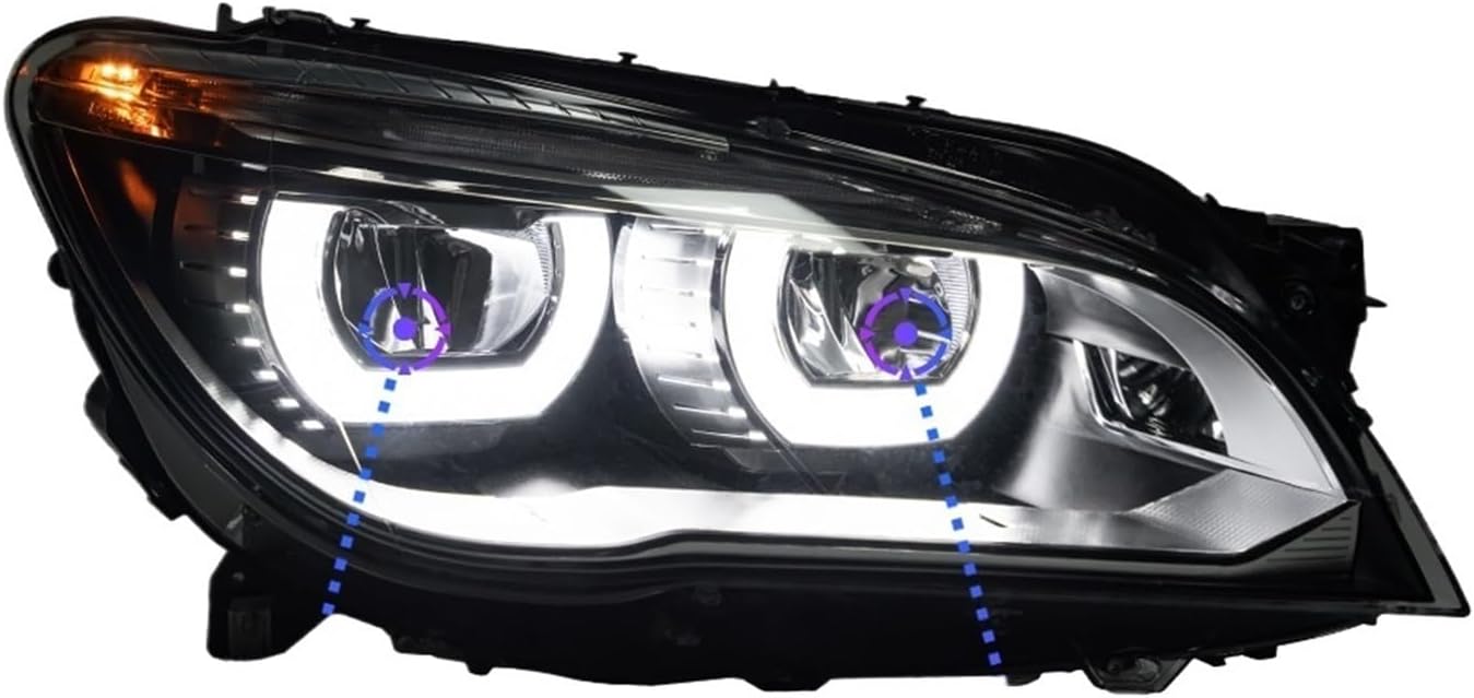 AKD Car Styling LED Headlight Projector Lens DRL Automotive Accessories Compatible With BMW F02 Headlights 2009-2014 740i 730i 735i F01(09-12 AFS)