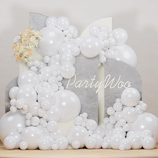 Product image for PartyWoo Blue and Silver Balloons 140 pcs and PartyWoo White Balloons 140 pcs - 2