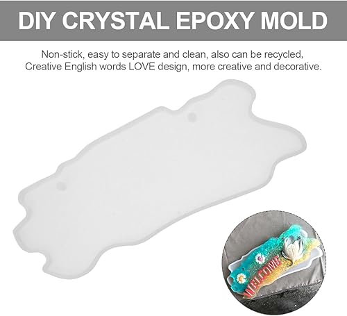 Miniatura 3 de EXCEART Placa de puerta de cristal epoxi placa de letrero de casa - Molde de fundición de resina DIY Puerta colgante de pared Placa de letrero de