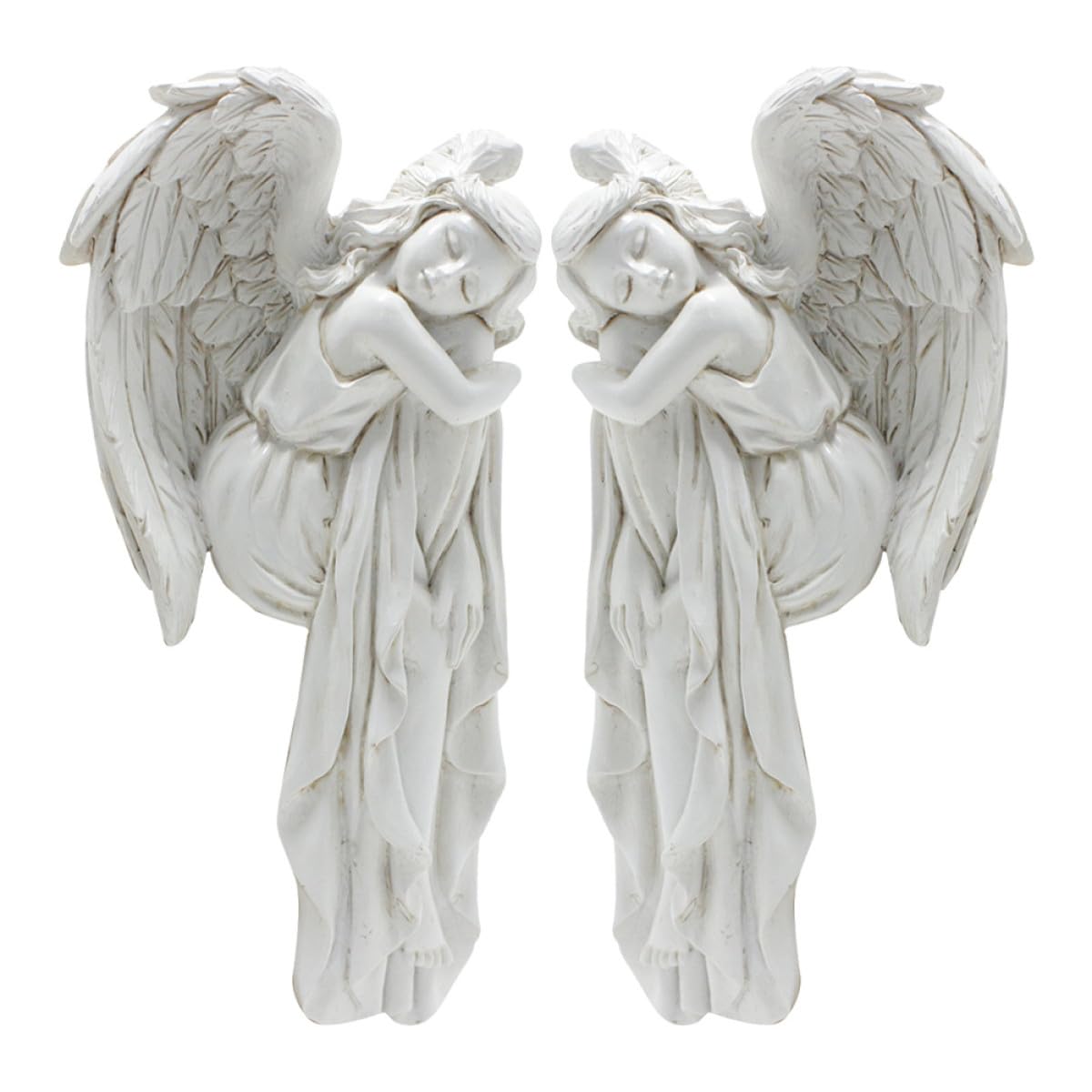 TIDTALEO Cornice Natale Decorazione per Bianca e 2 Pezzi Resina in Porta Angelo Addormentato Classica Atmosfera Accogliente per Garage