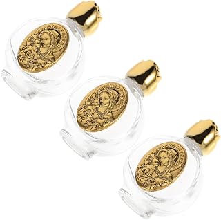 HOLIDYOYO Botella De Agua De Vidrio Con Grabado De Flor De Rosa Dorada 3 Unidades Para Oración Adoración Contenedor Decorativo Portátil