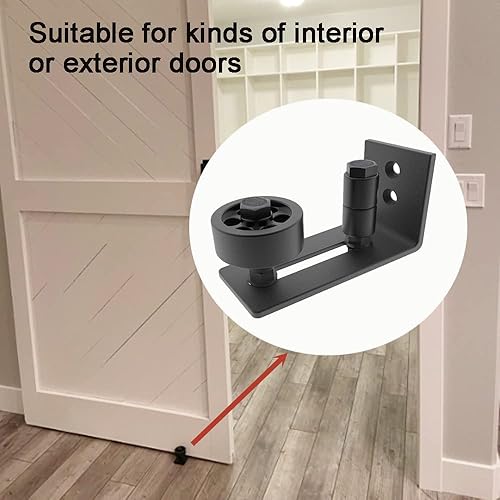 Miniatura 5 de Guía de piso para puerta corrediza de granero, rodillo guía de piso ajustable para puerta de granero para rodillo inferior ajustable, 8 opciones de