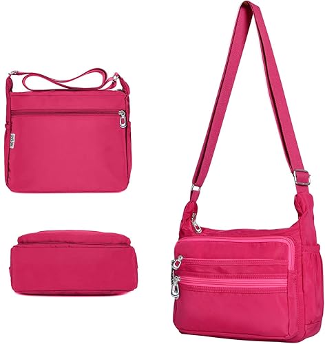 Vista 5 de Bolso bandolera impermeable para mujer, bolso bandolera de nailon, casual
