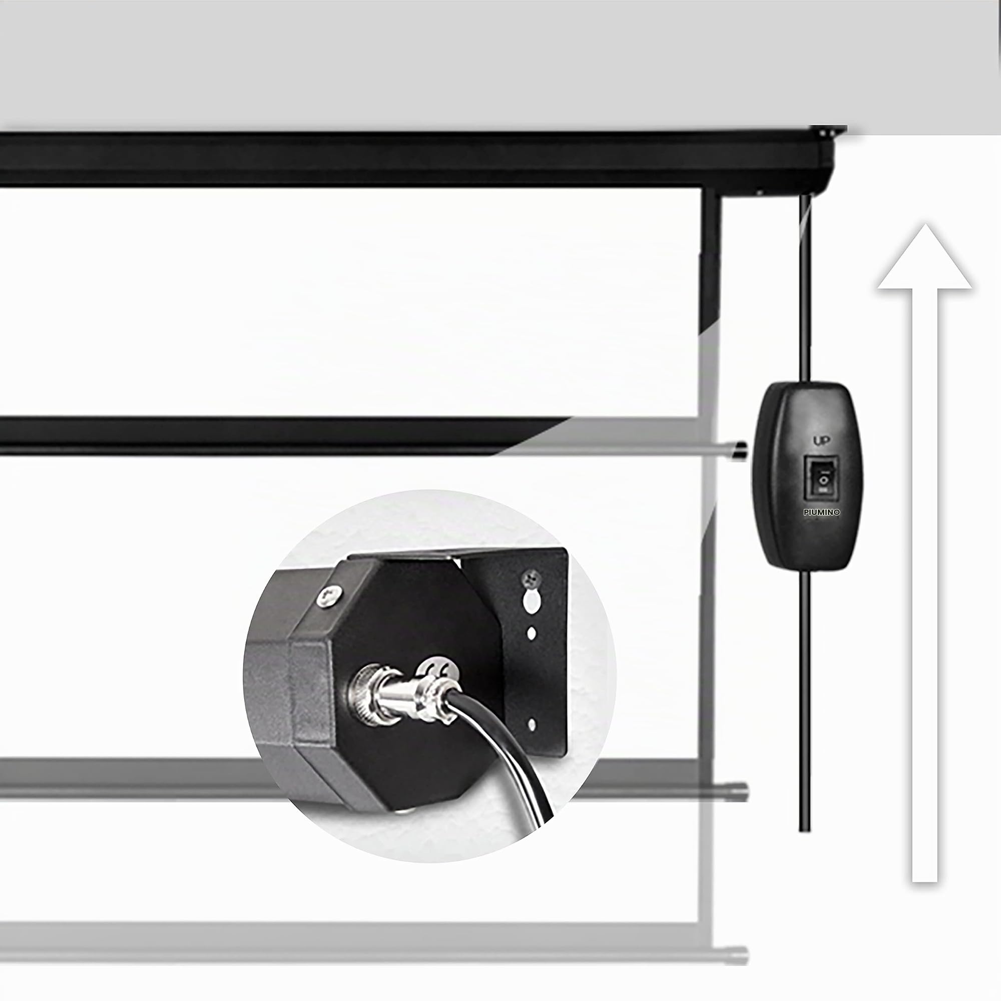 Duronic EPS80/43 Schermo di proiezione HD (163cm X 122cm), Bianco Opaco
