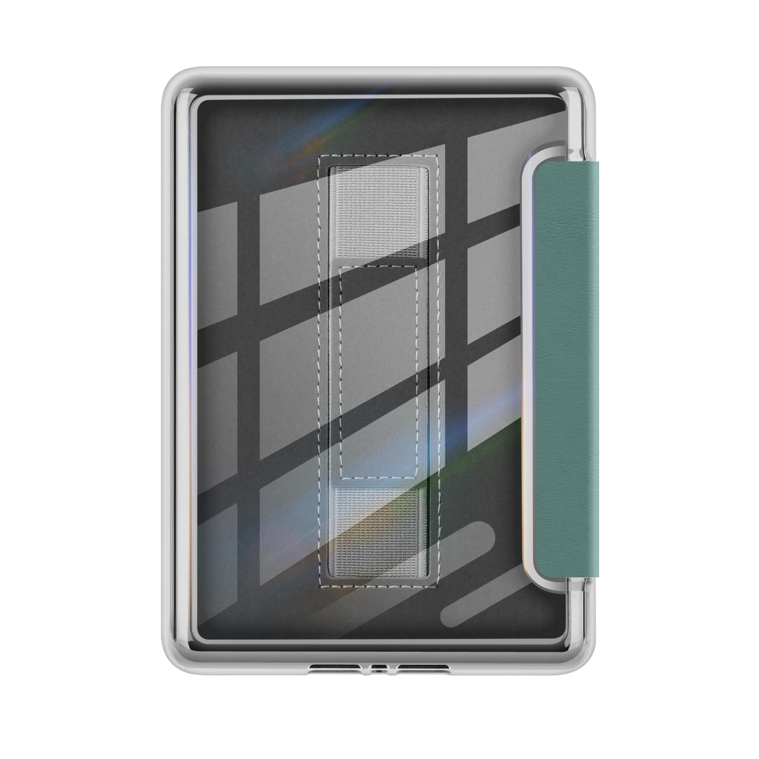 Custodia ERUNTO per Kindle Paperwhite 6,8" e Signature – Retro acrilico trasparente, chiusura magnetica con laccetto, accensione/spegnimento automatico(verde)