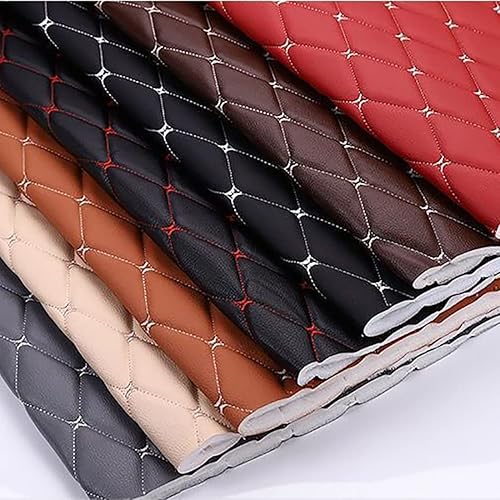 Miniatura 6 de Tela de espuma acolchada de vinilo antiarañazos, tela de tapicería de piel sintética, diamante para reparación de automóviles, sofás, sillas,