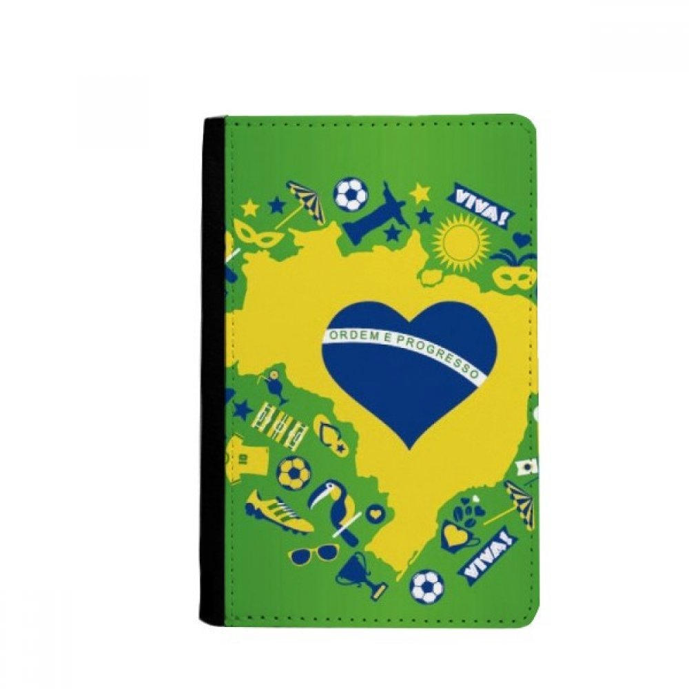 DIYthinker Heart-shaped Orderm Brazil Maps Passport Holder Notecase Burse Wallet Cover Card Purse