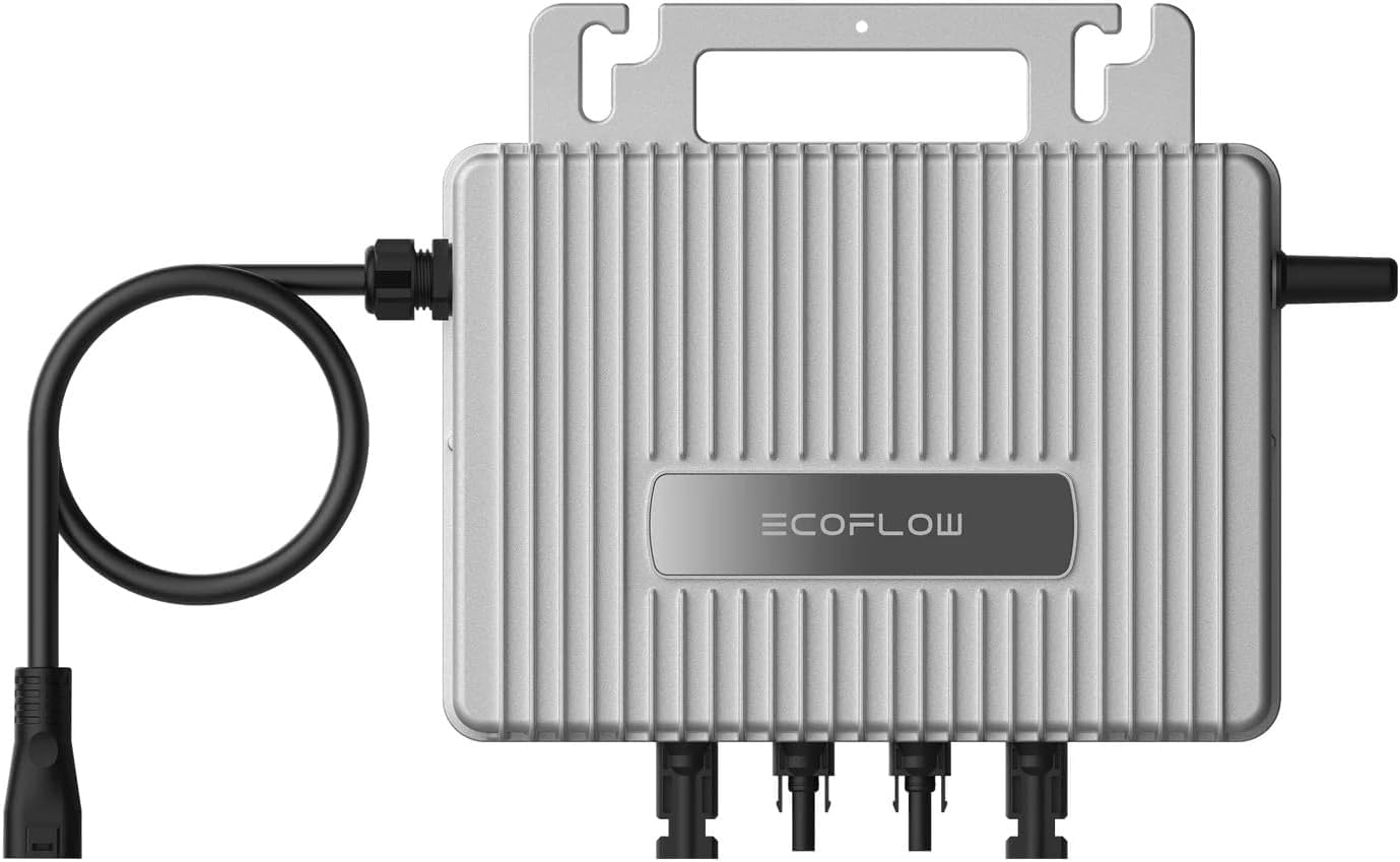 EcoFlow Stream Mikro-Wechselrichter 800W – Solar-Wechselrichter für Balkonkraftwerk, 2 MPPT, inkl. AC- & DC-Kabel, WLAN & Bluetooth, App-Steuerung, IP67, 10 Jahre Garantie, Plug & Play