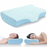Anvo Cervical Memory Foam Pillows for Neck Pain, Neck Pillows for Pain Relief Sleeping, Contour Orth
