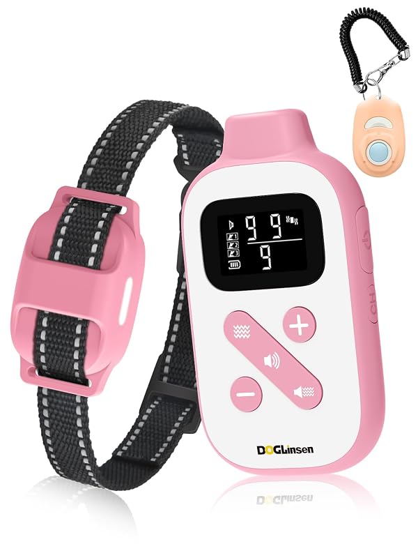 DOGLinsen No Shock Dog Training Collar, Vibrating Dog Collar with Remote 2800Ft, Vibration Collar for Small Medium Large Dogs - No Prongs (Black) by DOGLinsen - Used condition - US$32.03