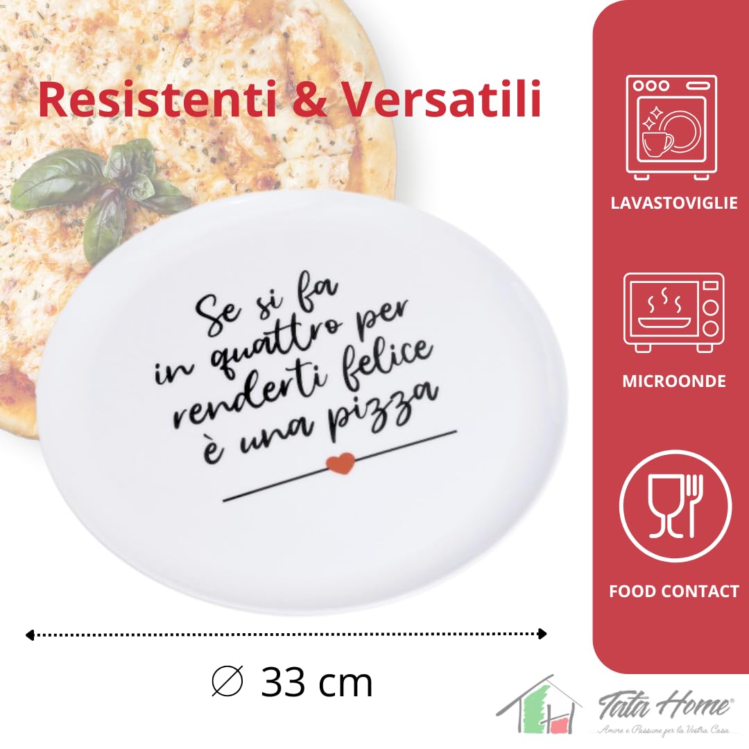 Piatto Per Pizza In Ceramica Fatto A Mano 33 Cm, Ispirato A Picasso, Adatto A Microonde E Forno, Prodotto In Spagna