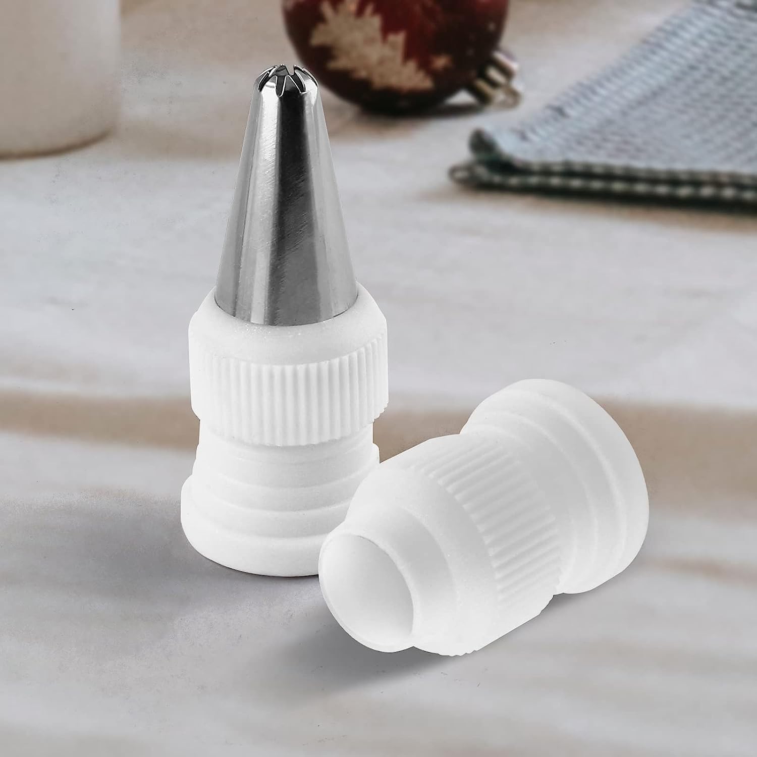 12 Pack Couplers for Piping Bags Plastic Standard Cake Decorating Coupler Pipe Tip Coupler for Icing Nozzles, White (1.2 x 1 Inch) - Image 3