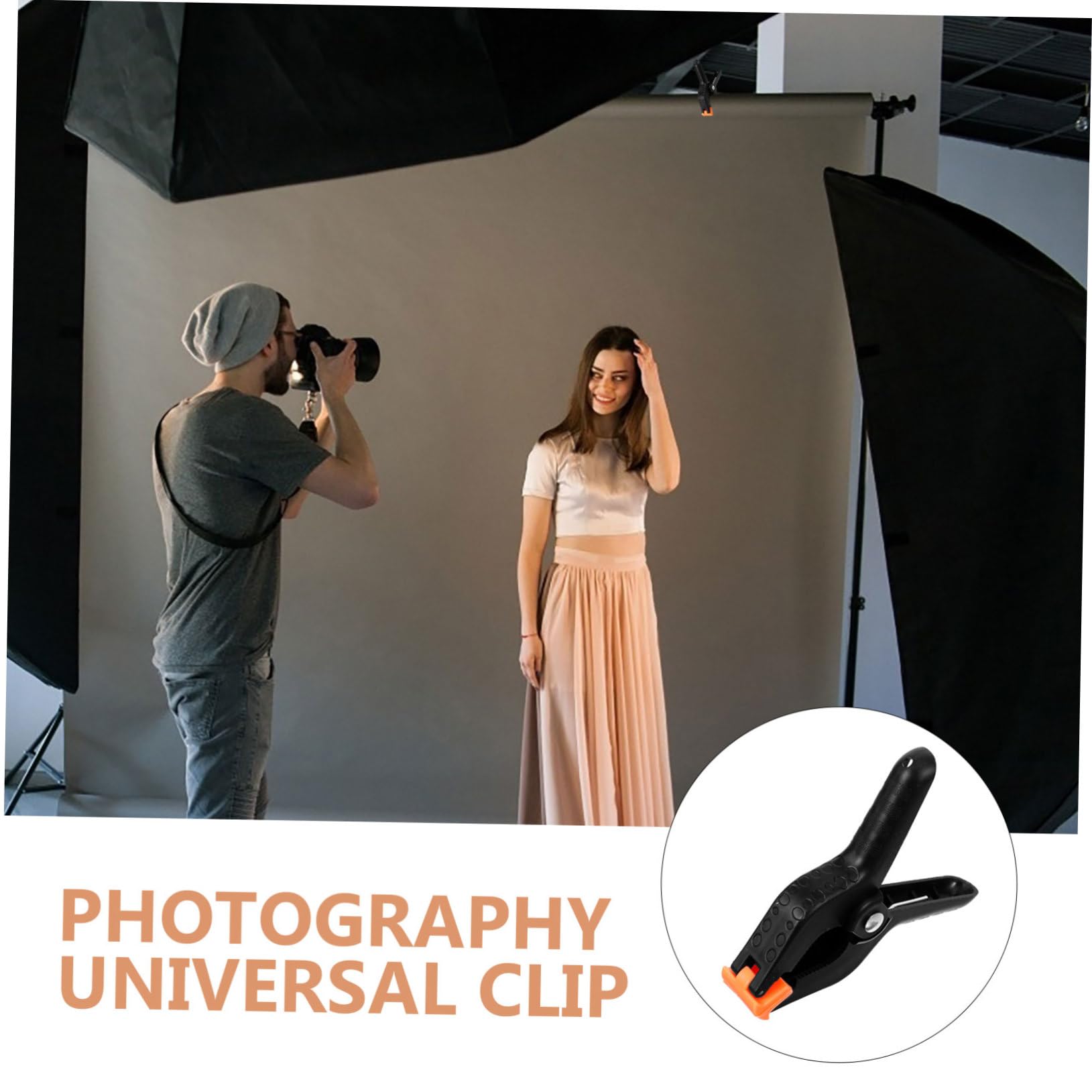 CIYODO 6 Pack Nylon Clamps Spring Clamp Photo Clamps Photography Clamps Black