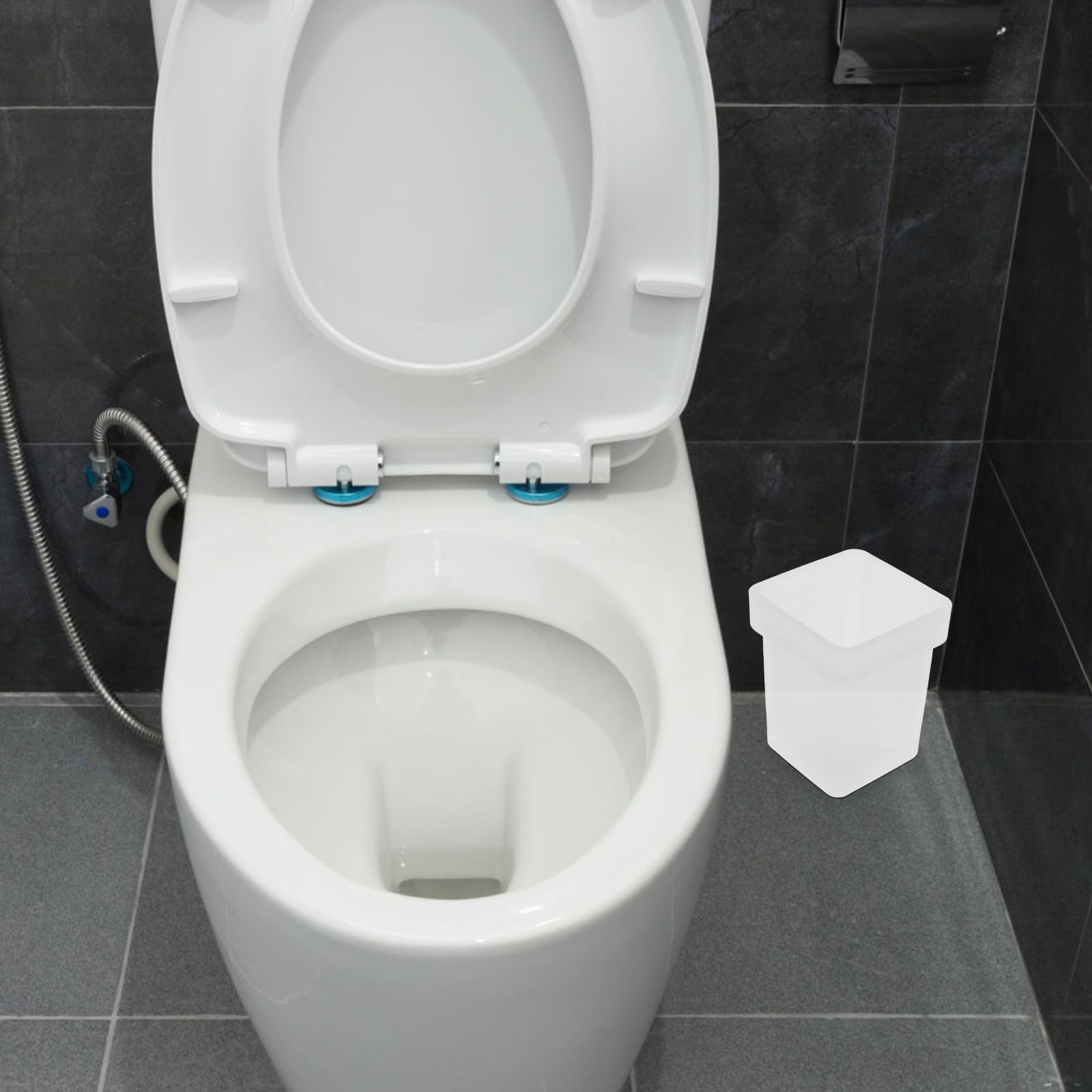 SHINEOFI Escobillero de Cerámica para Baño Diseño Cuadrado y Base Fácil de Limpiar, Adecuado para Hogares y Lugares Públicos, Versátil y Práctico
