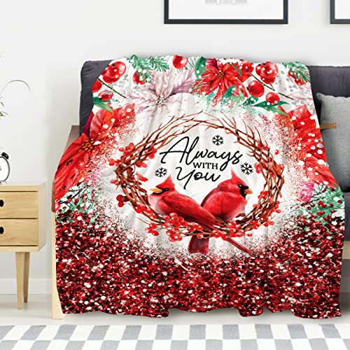 Avalokitesvara Red Cardinal Flannel Blanket Super Soft and Warm for Bed Couch Sofa 120x90 Inch King Blanket for Family