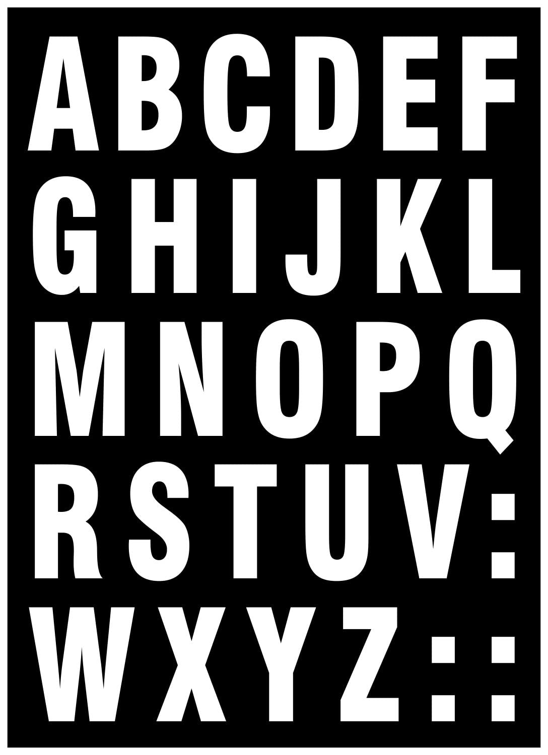 decalbazaar Vinyl ABC Alphabet Letters Glossy Glass Wall Vehicle Sticker 3 Inches White