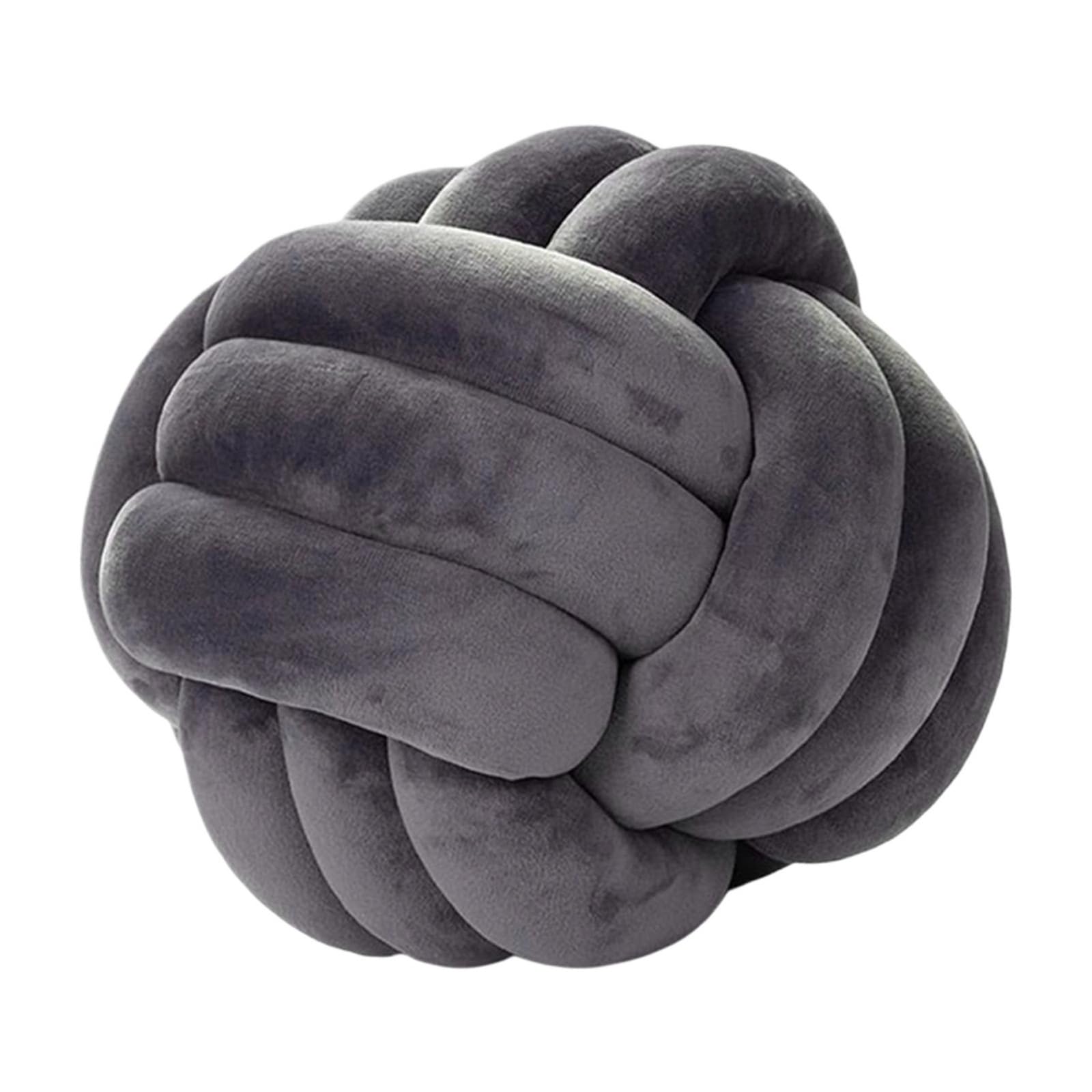 GIYXHU Knotted Plush Soft Knot Ball Pillow Home Decor Cushion Throw Handmade for Couch(Grey)