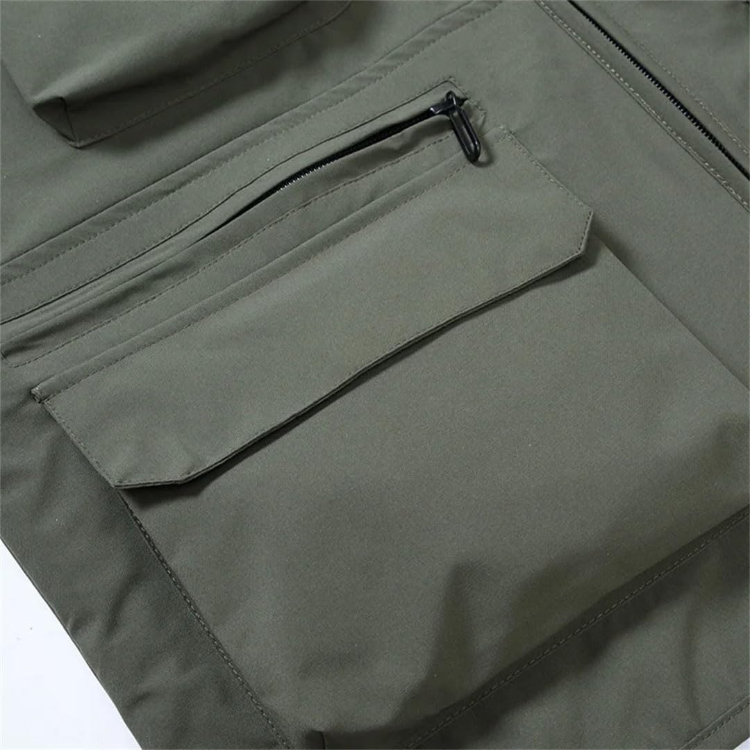 Chaleco de malla de secado rápido para verano al aire libre, multibolsillos, talla grande, chaleco de carga para acampar y fotografía
