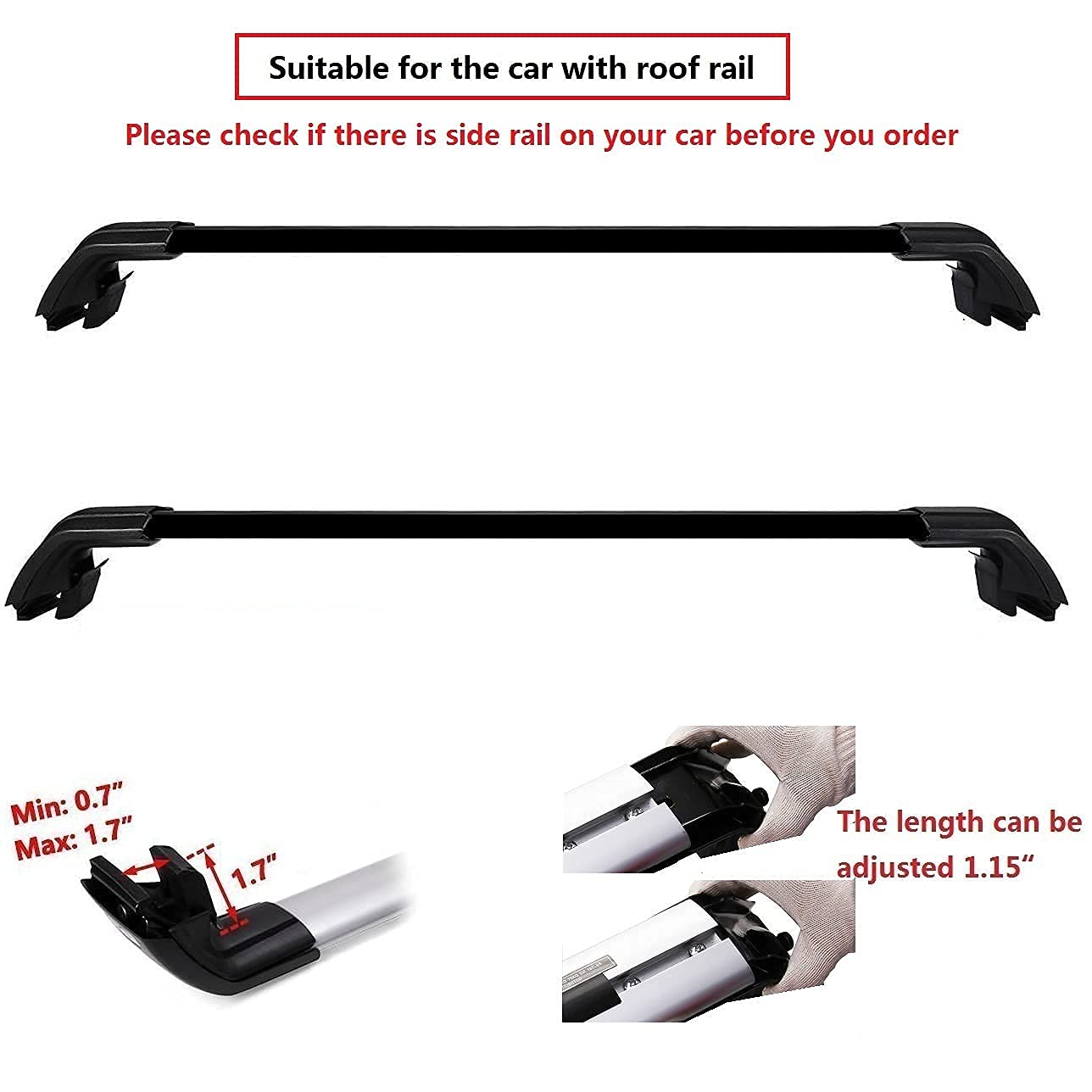 Black roof Cargo Racks for Chevrolet Chevy Tahoe 2021 2022 / GMC Yukon