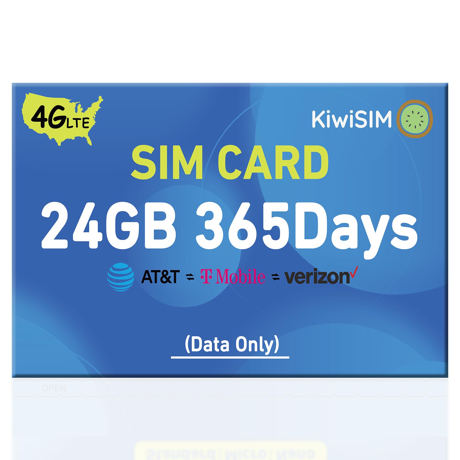 KiwiSIM Carte SIM prépayée, cartes de données 4G LTE, carte Iot préchargée avec 24 Go de données de 365 jours, prise en charge de la carte SIM britannique pour Vodafone Three O2, carte SIM uniquement