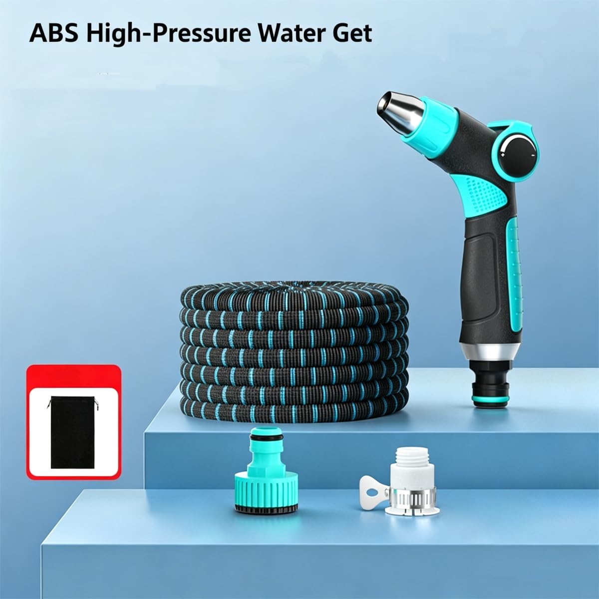 Pistolet De Lavage Haute Pression Pour Voiture Avec Tuyau D'arrosage Extensible,buse De Pulvérisation Pour Le Nettoyage De Voiture, L'arrosage Du Jardin Et Le Lavage De Terrasse (30m(10m) null)