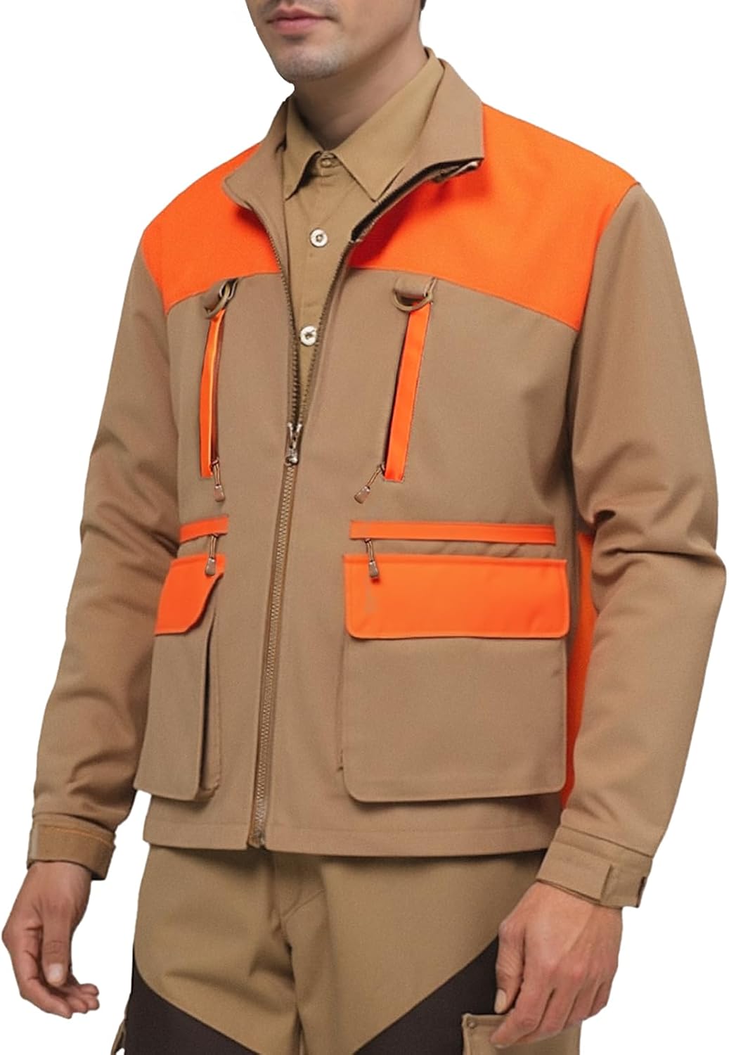 NEW VIEW Upland Jacket for Men, Blaze Orange with Game Pouch, Pheasant and Quail Hunting - Image 2
