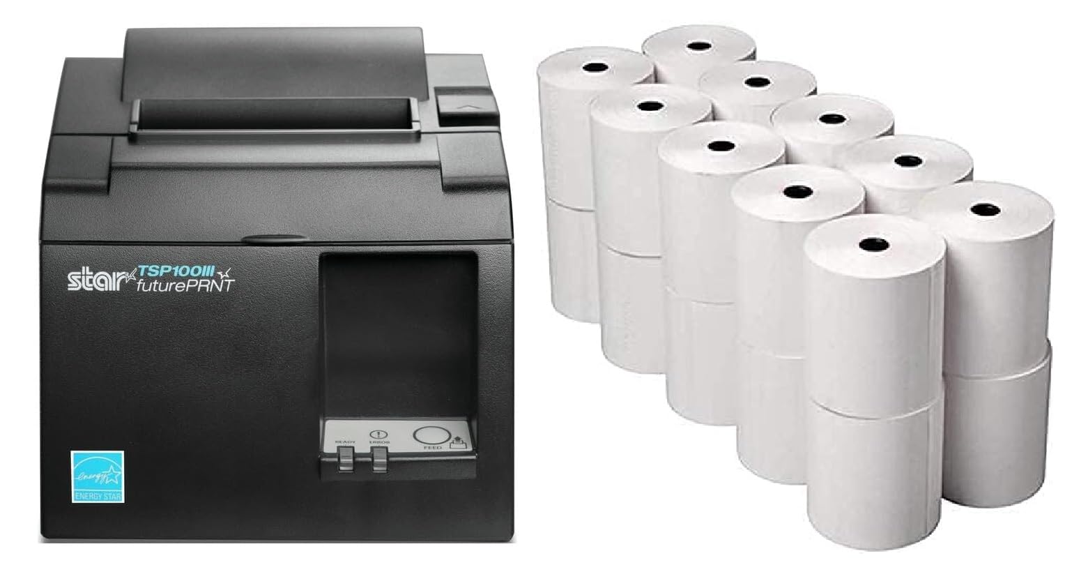 Replacement Receipt Paper for All Star Micronics POS Printers 80mm, 20 Rolls, White
