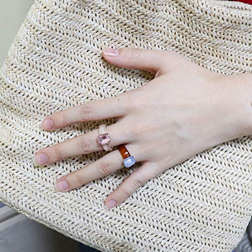 Smiling sunflower Transparent acrylic color resin ring female fashion personality (gem)2