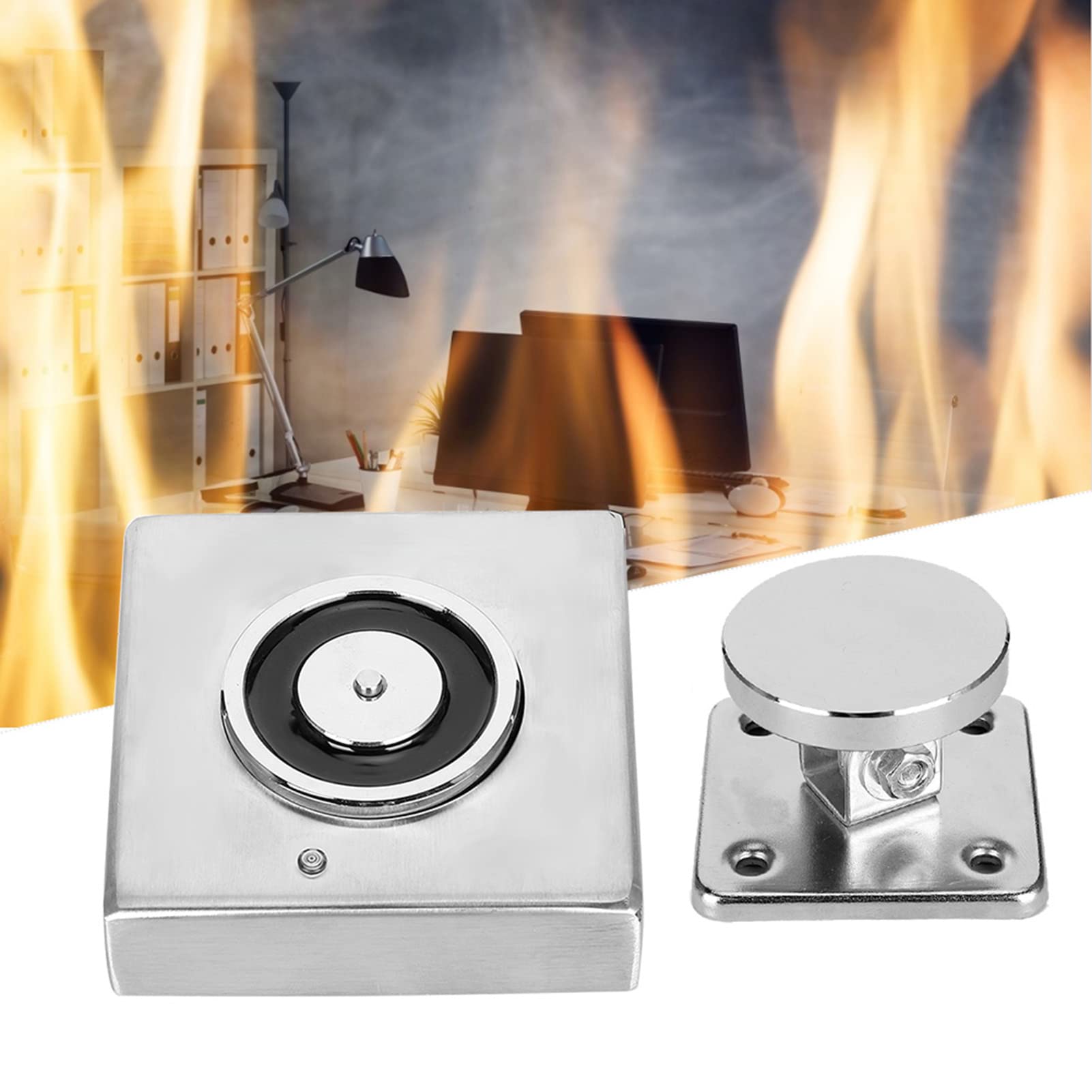 Butée de porte ElectromAgnetic, support de porte coupe feu 500N Aimant magnétique Butée de porte portable pour ou la sécurité à la maison(#2)
