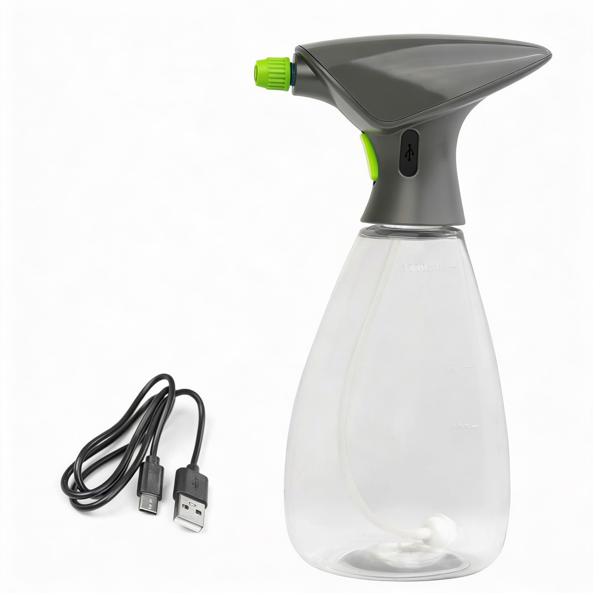 Crystals Electric Spray Bottle – Rechargeable Plant Mister for Indoor & Outdoor Use, Battery-Powered Automatic Sprayer with Adjustable Nozzle for Gardening, Fertilizing & Cleaning (1L Sprayer Bottle)